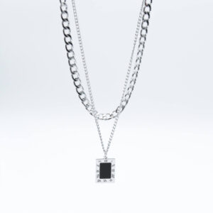Men’s silver double necklace Silver Roman MN1301