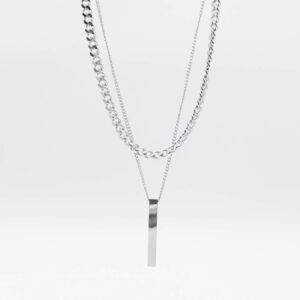 Men’s silver double necklace Silver Sert MN1297
