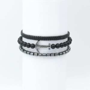 Set: 3 bracelets for men silver viking BH9072