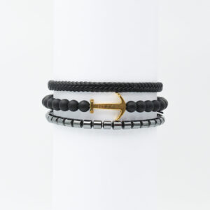 Set: 3 bracelets for men gold viking BH9073