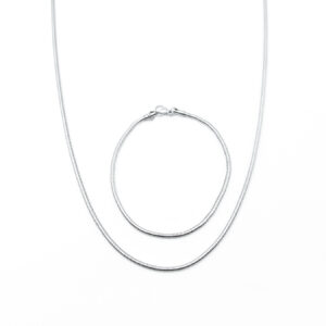 Men’s Silver Necklace and Bracelet Snake MN1304
