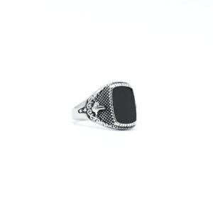Men’s Ring Silver Black Royal B0130