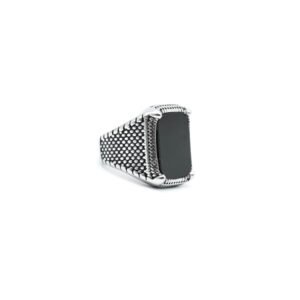 Men’s Ring Silver Black Eagle B0131