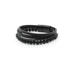 Bracelet for men Road Black Leather MB9090