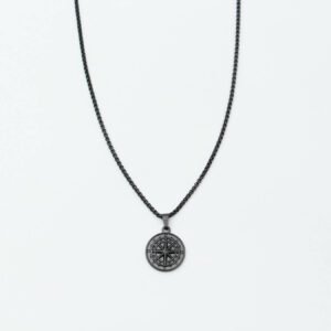 -Men’s black North Necklace MN1318
