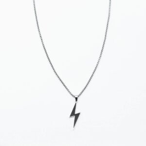 Men’s silver black volt Necklace MN1313
