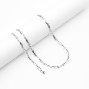 Set: Men’s silver necklace and bracelet FLATY MN1276